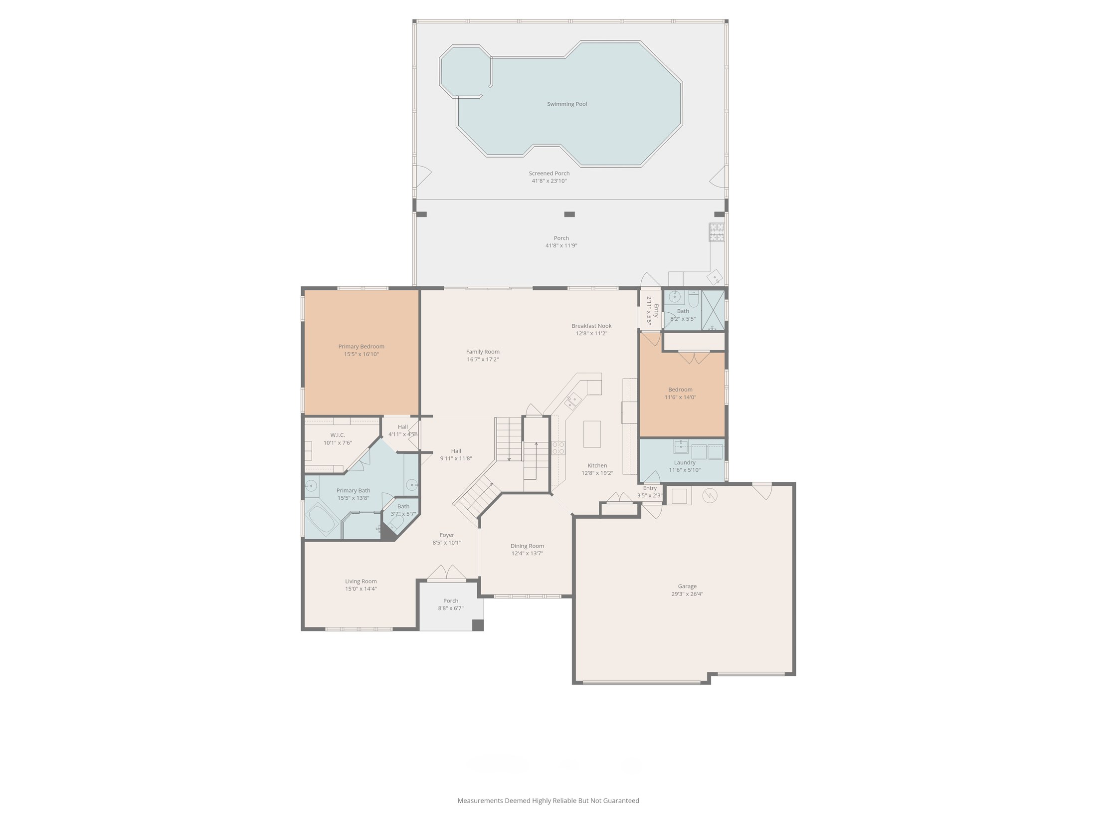 First floor plan with room dimensions